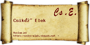Csikó Elek névjegykártya